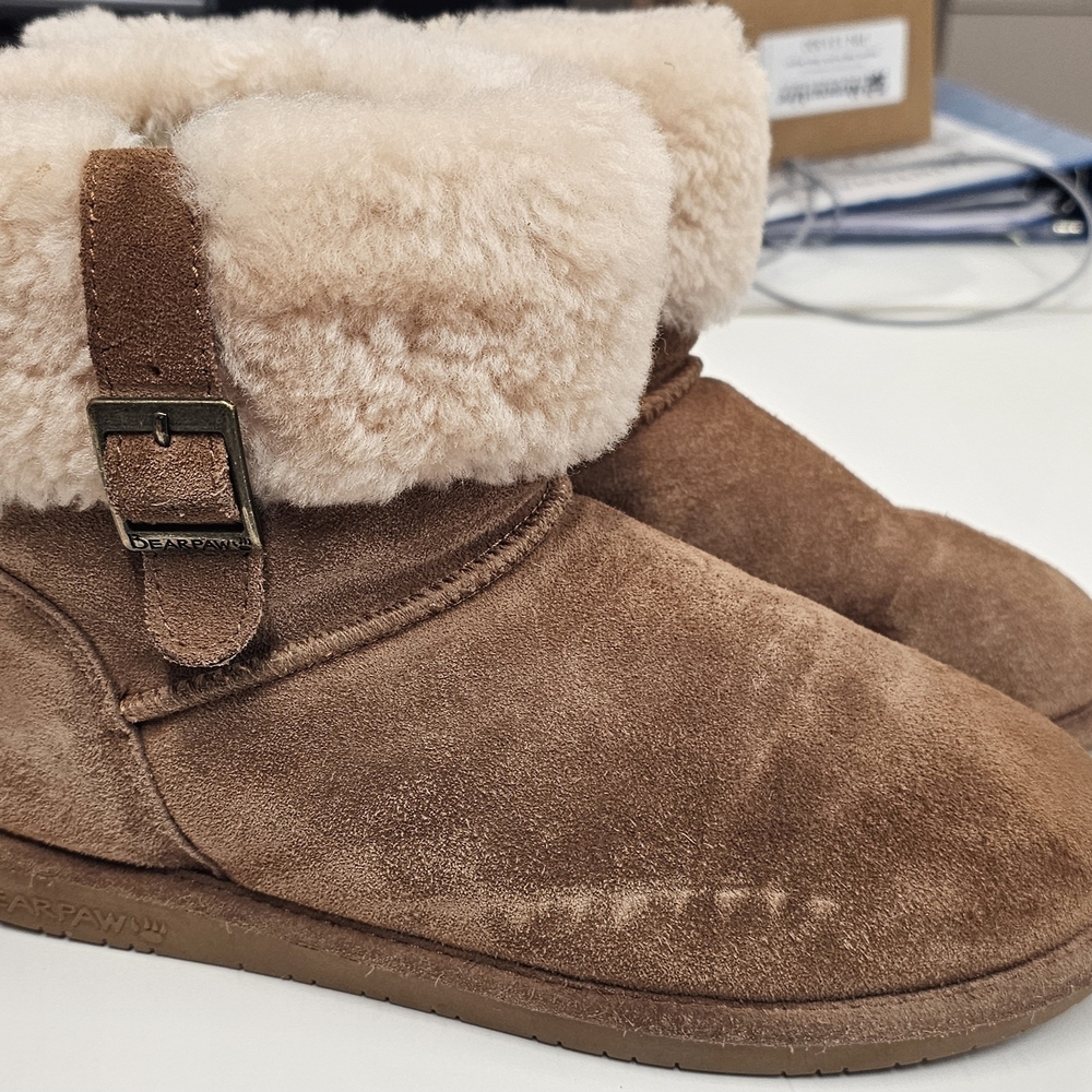 Bearpaw Tan Suede Shearling Boots